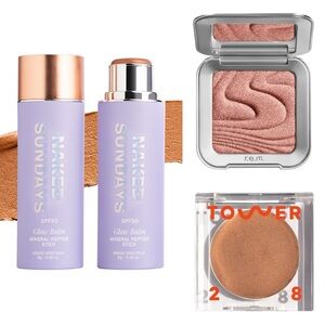 High-End Illuminating Bronzer & Highlighter Set - Tower 28, REM, Naked Sundays
